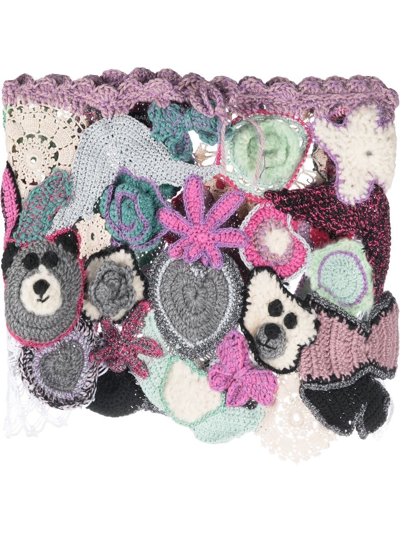 Shop Marco Rambaldi Crochet Patch Mini Skirt In Rosa