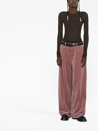 Dsquared2 Pink Blush Pink Wide Leg Trousers In Rosa