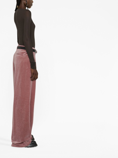 Dsquared2 Pink Blush Pink Wide Leg Trousers In Rosa