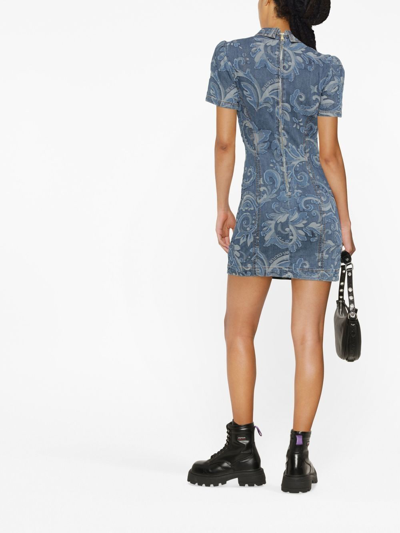 VERSACE JEANS COUTURE GARLAND DENIM MINIDRESS 