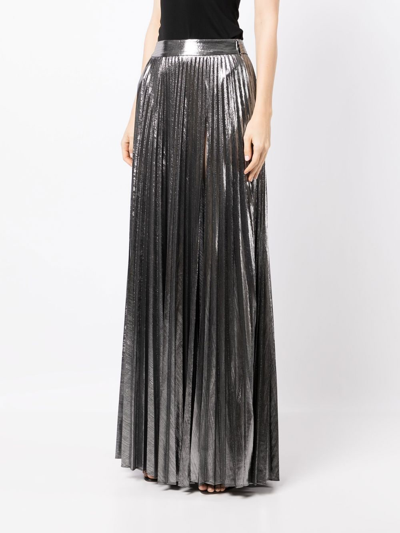 Shop Retroféte Cressida Pleated Maxi Skirt In Silber