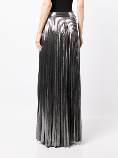 Retroféte Cressida Pleated Maxi Skirt In Silber
