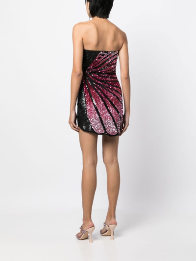 Shop Retroféte Arabelle Sequined Strapless Dress In Schwarz