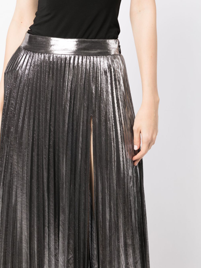 Retroféte Cressida Pleated Maxi Skirt In Silber