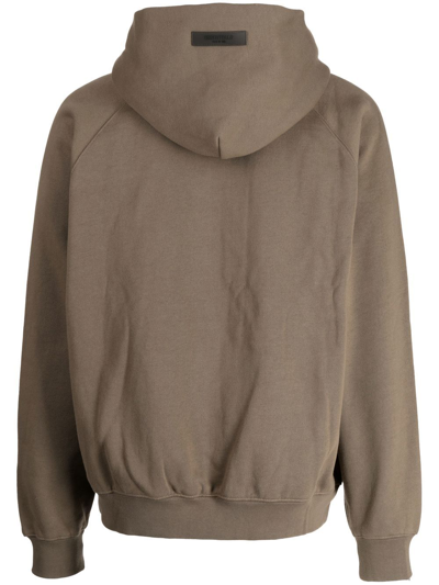 Essentials Logo-print Hoodie In Braun