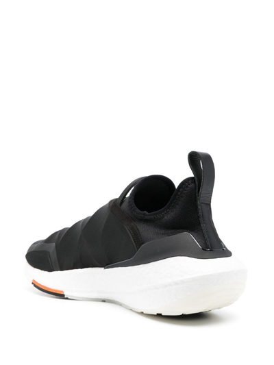 Y-3 Ultraboost 22 Leather-trimmed Primeknit Sneakers In Black