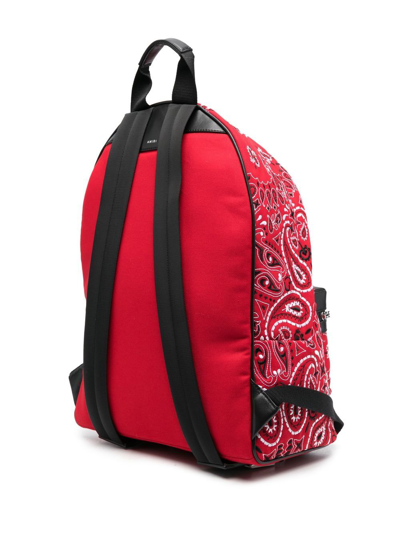 Shop Amiri Bandanna-embroidered Backpack In Rot