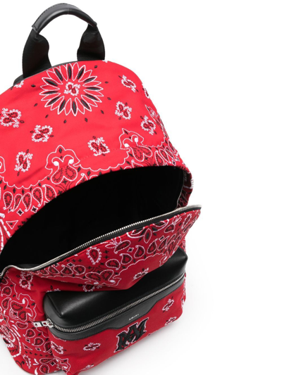 Shop Amiri Bandanna-embroidered Backpack In Rot
