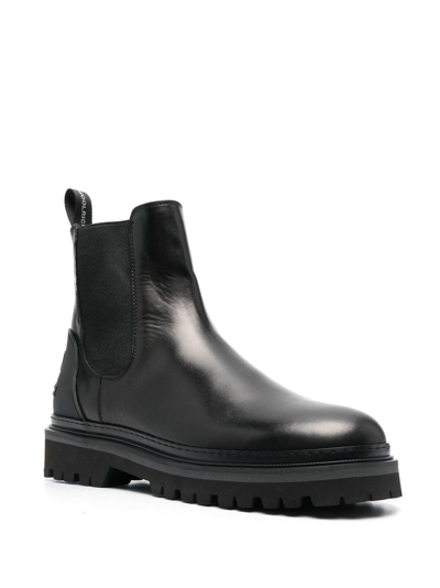 Shop Woolrich Leather Ankle Boots In Schwarz
