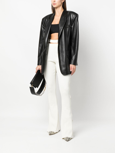 Andreädamo Cut-out Detail Bootcut Trousers In Weiss