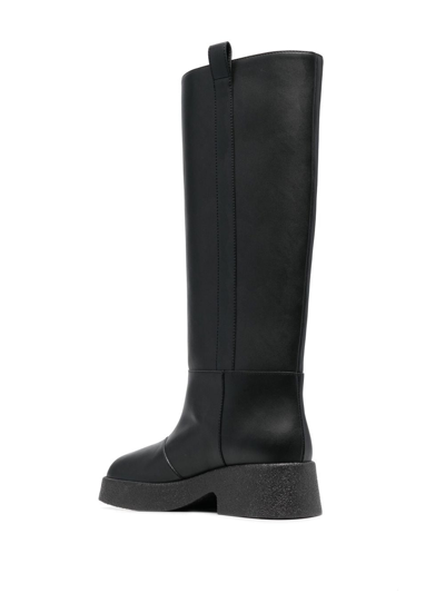 Shop Stella Mccartney Logo-detail Chunky Boots In Black