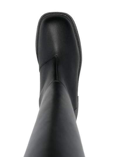 Shop Stella Mccartney Logo-detail Chunky Boots In Black