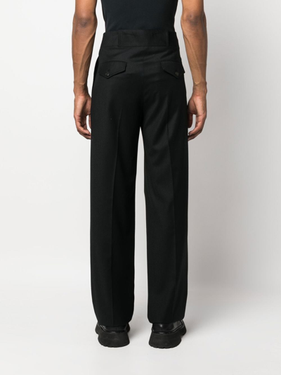 Shop Emporio Armani Straight-leg Trousers In Schwarz