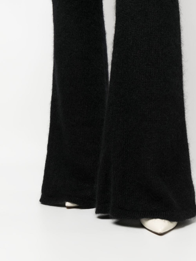 Shop Alberta Ferretti Knitted Flared Trousers In Schwarz