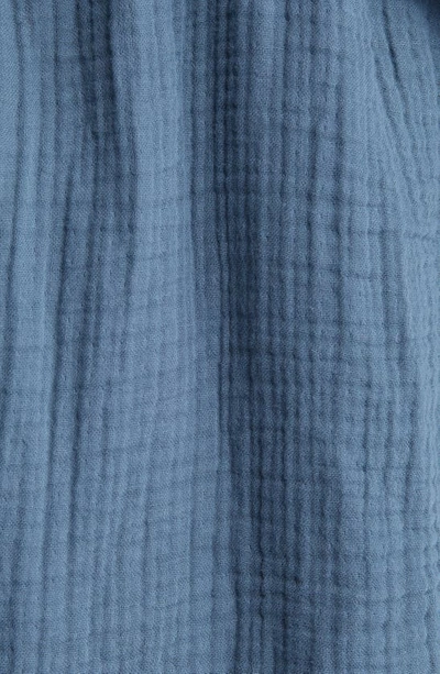 Shop House No.23 Alaia Cotton Robe In Aegean Blue