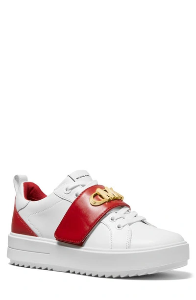 Emmett Strap Lace-up Sneaker In Crimson