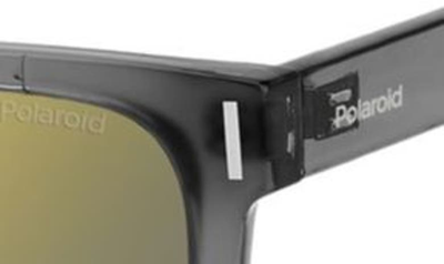 Shop Polaroid 54mm Polarized Square Sunglasse In Grey/ Grey Gold Multilayer