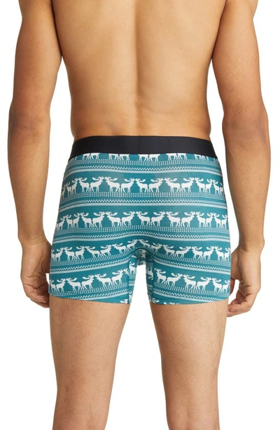 Shop Tommy John Cool Cotton 4-inch Boxer Briefs In Ice Blue Moose Blanket