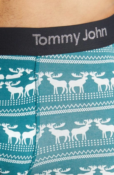 Shop Tommy John Cool Cotton 4-inch Boxer Briefs In Ice Blue Moose Blanket
