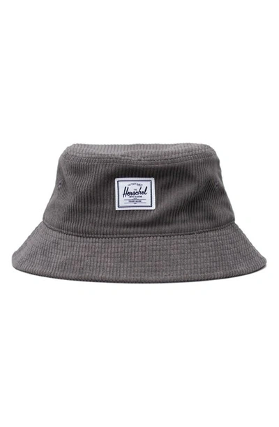 Shop Herschel Supply Co Norman Corduroy Bucket Hat In Cool Grey