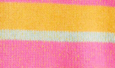 Shop The Elder Statesman Italy Stripe Cashmere Smoking Jacket In Electric Pink/ Sunshine