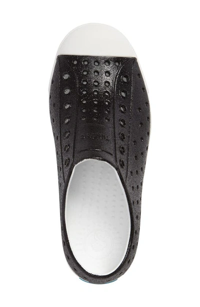 Shop Native Shoes Jefferson Bling Glitter Slip-on Vegan Sneaker In Black Bling/ White