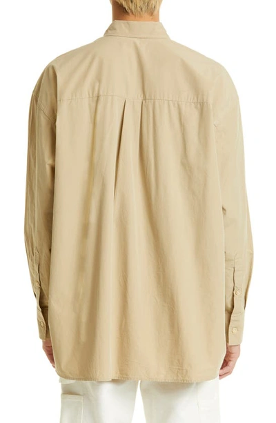 Shop Our Legacy Borrowed Organic Cotton Button-down Shirt In Khaki Humble Cotton