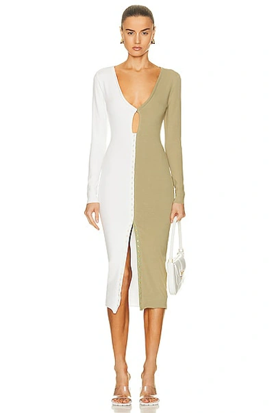 Shop Atoir Saturn Dress In White & Shale Green