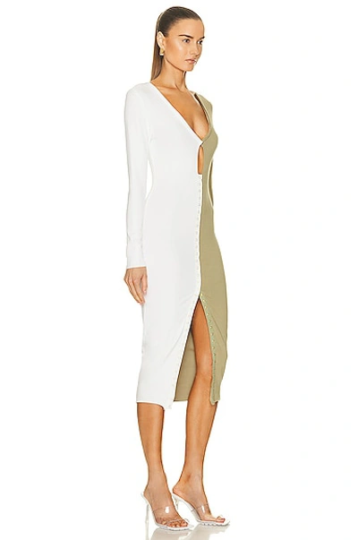 Shop Atoir Saturn Dress In White & Shale Green