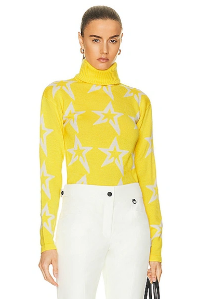 Shop Perfect Moment Star Dust Sweater In Yellow & Snow White Star