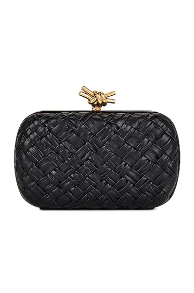 Bottega Veneta Knot Minaudiere Pressed Intreccio Gold in Calfskin Leather  with Brass-tone - US