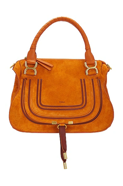 Shop Chloé Medium Marcie Satchel Bag In Henna Orange