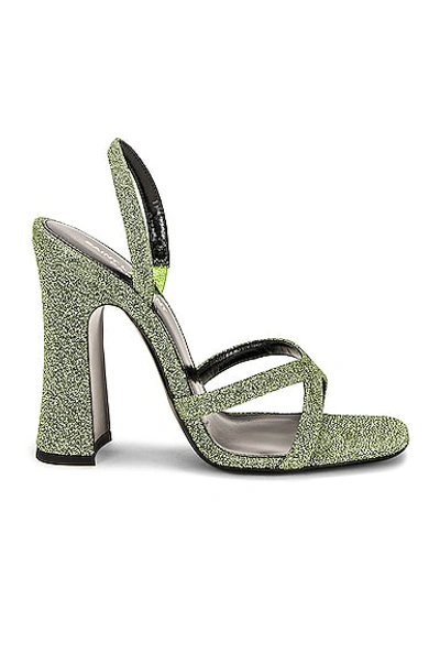 Shop Saint Laurent Arancha 110 Heeled Sandals In Crystal Jade Green