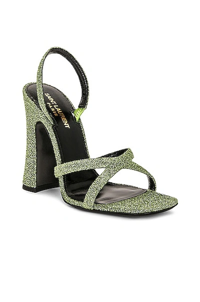 Shop Saint Laurent Arancha 110 Heeled Sandals In Crystal Jade Green