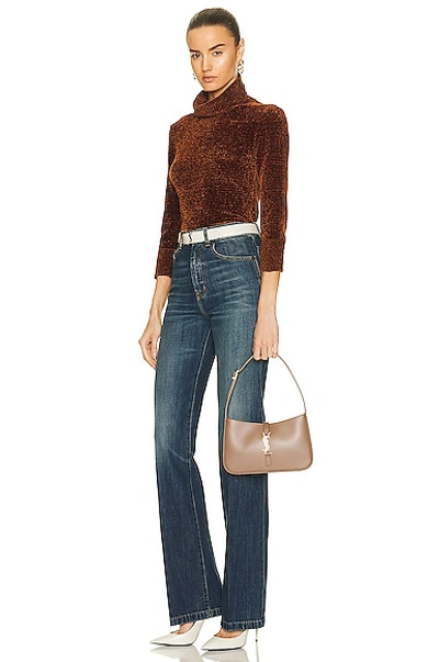 Saint Laurent Le 5 A 7 Ysl Shoulder Bag In Smooth Leather In Taupe