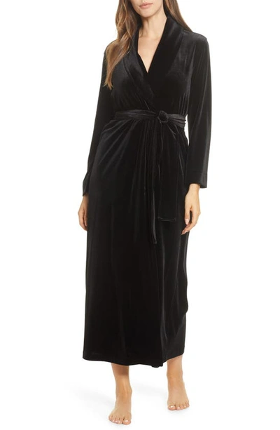 Shop Natori Natalie Velvet Robe In Black