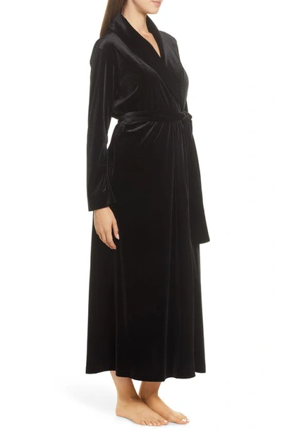 Shop Natori Natalie Velvet Robe In Black