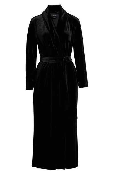 Shop Natori Natalie Velvet Robe In Black