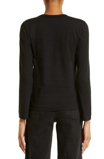 Shop Comme Des Garçons Play Heart Long Sleeve T-shirt In Black