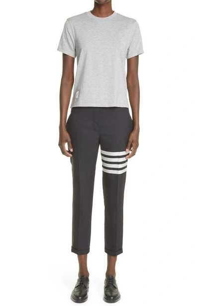 Shop Thom Browne 4-bar Wool Crop Skinny Pants In Navy