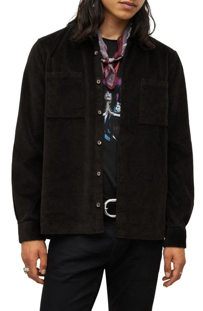 Shop John Varvatos Cole Regular Fit Corduroy Button-up Shirt In Black