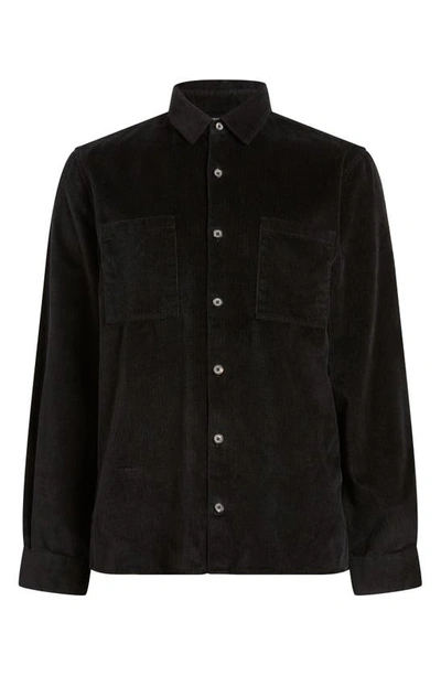 Shop John Varvatos Cole Regular Fit Corduroy Button-up Shirt In Black