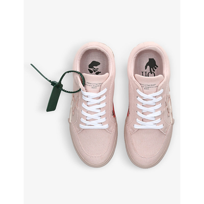 Shop Off-white Arrows Logo-appliqué Vulcanised-canvas Low-top Trainers In Pink