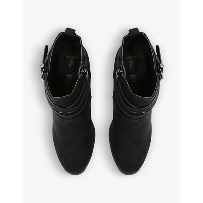 Shop Kg Kurt Geiger Women's Black Spike 3 Buckle-fastening Faux-leather Ankle Boots