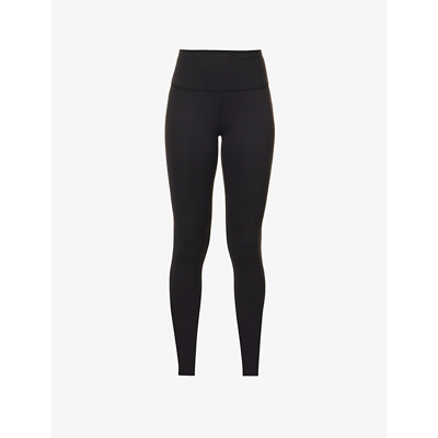 Shop Lululemon Women's Black Wunder Train High-rise Stretch-knit Leggings