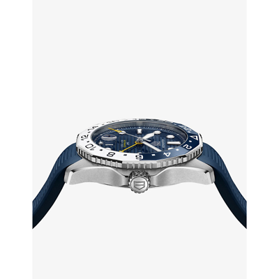 Shop Tag Heuer Men's Blue Wbp2010.ft6198 Aquaracer Stainless Steel And Rubber Automatic Watch