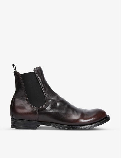 Shop Officine Creative Men's Dark Brown Anatomia Leather Ankle Boots