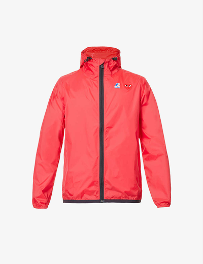 Shop Comme Des Garçons Play Comme Des Garcons Play Men's Red  X K-way Hooded Shell Jacket