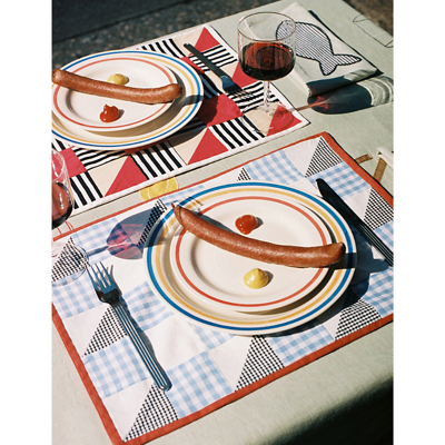 Hay Sobremesa Stoneware Plates Set Of Two 24.5cm In Green And Sand