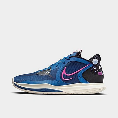 Shop Nike Kyrie 5 Low Basketball Shoes In Dark Marina Blue/pinksicle/black/viotech